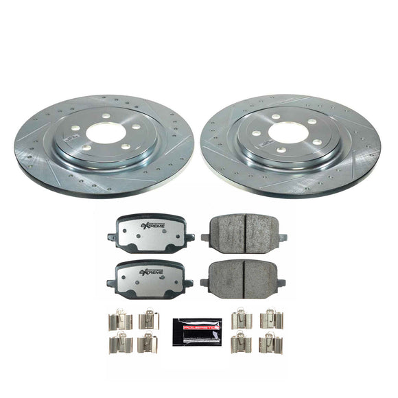 PowerStop Z36 Carbon-Fiber Ceramic Brake Pad with Drilled and Slotted Rotor Kit