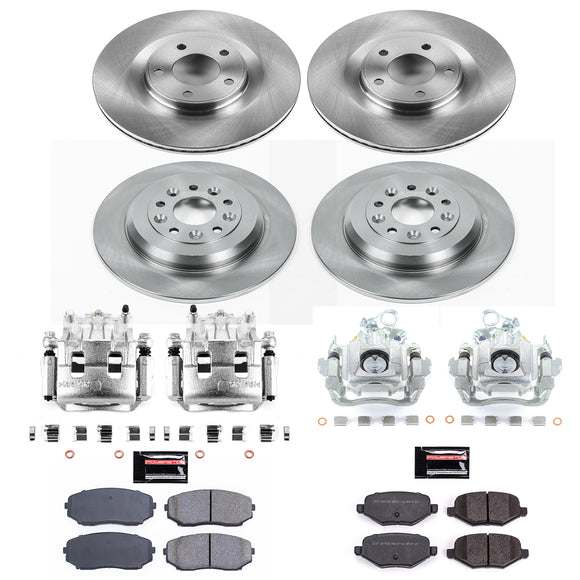 PowerStop OE Stock Replacement Low-Dust Ceramic Brake Pad, Rotor and Caliper Kit