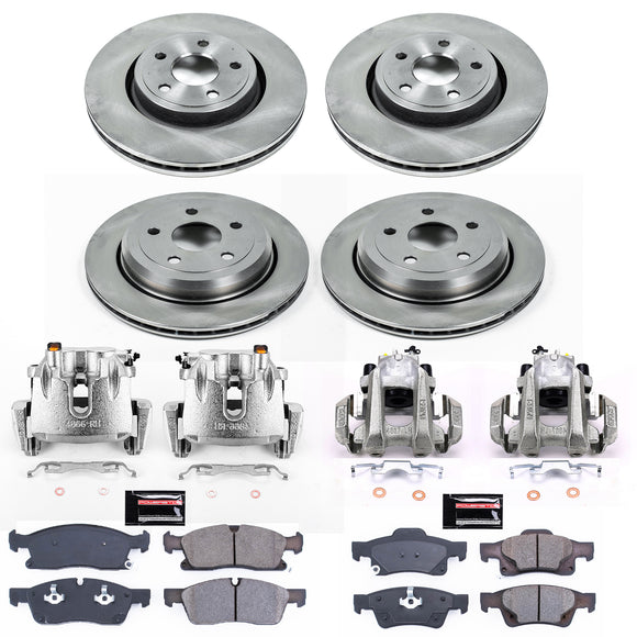 PowerStop OE Stock Replacement Low-Dust Ceramic Brake Pad, Rotor and Caliper Kit