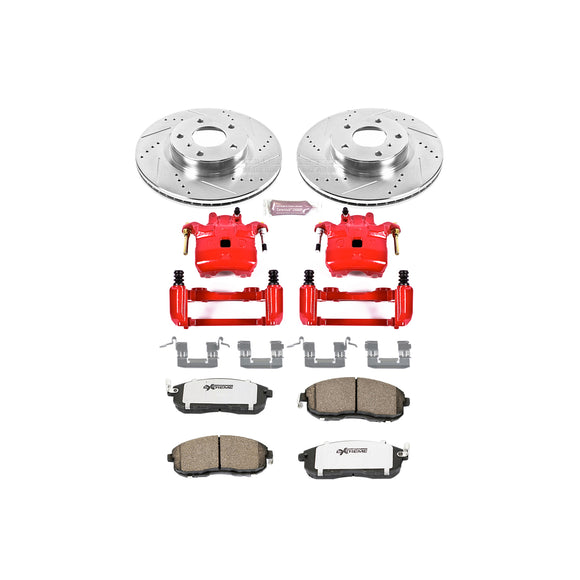 PowerStop Z26 Street Performance Ceramic Brake Pad, Drilled Slotted Rotor, and C