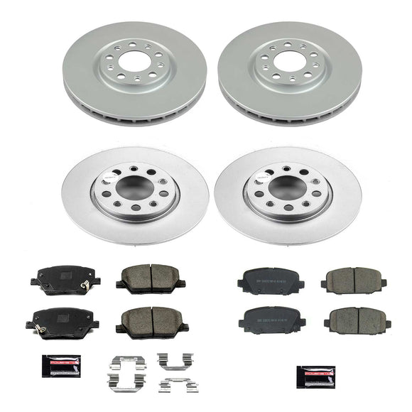 PowerStop Genuine Geomet Coated Rotor and Low-Dust Ceramic Brake Pad Kit