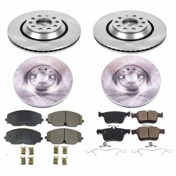 PowerStop OE Stock Replacement Low-Dust Ceramic Brake Pad and Rotor Kit