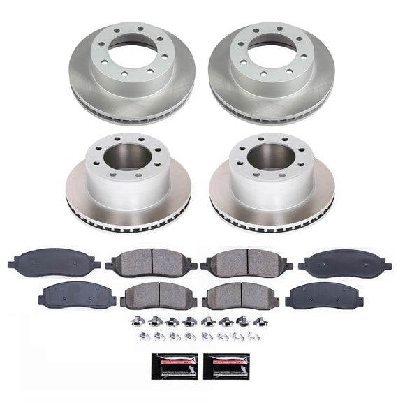 PowerStop Semi-Coated Rotor and Low-Dust Ceramic Brake Pad Kit
