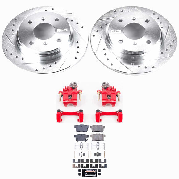 PowerStop Z23 Daily Driver Carbon-Fiber Ceramic Pads Drilled & Slotted Rotor & C