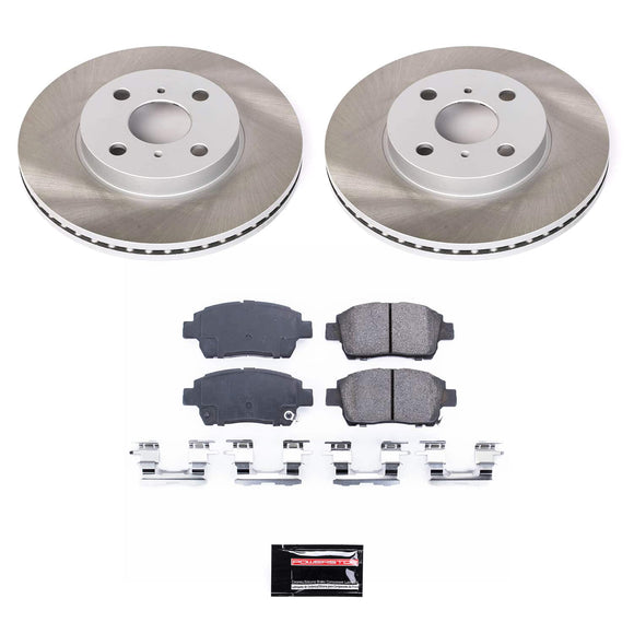 PowerStop Semi-Coated Rotor and Low-Dust Ceramic Brake Pad Kit