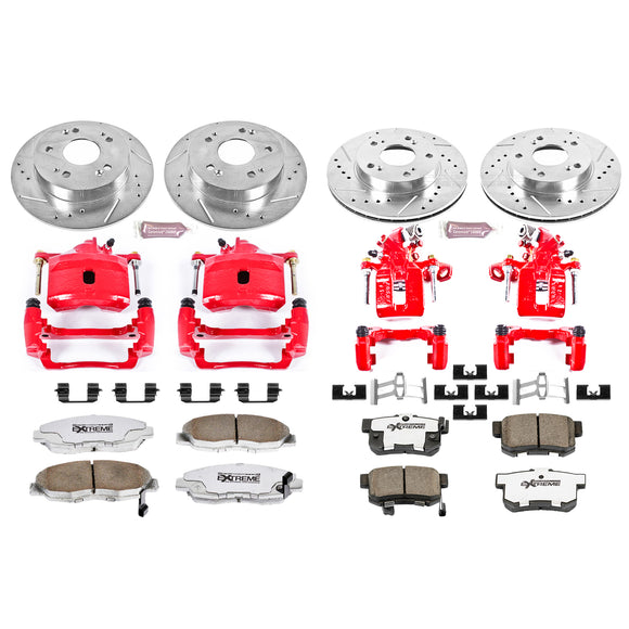 PowerStop Z26 Street Performance Ceramic Brake Pad, Drilled Slotted Rotor, and C