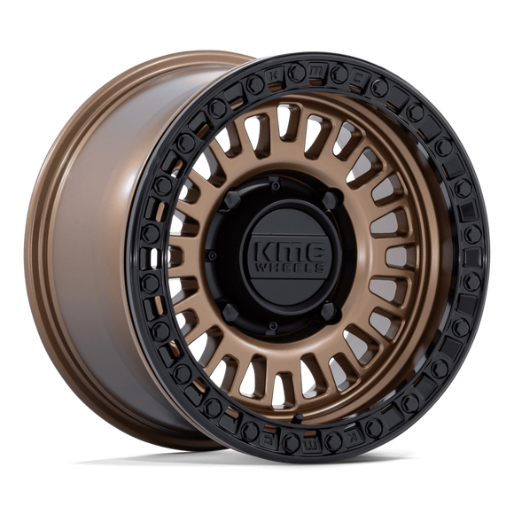 15x8 KMC KS242 Aztec Beadlock Matte Bronze Matte Black Ring 5x114.3 ET0 Wheel