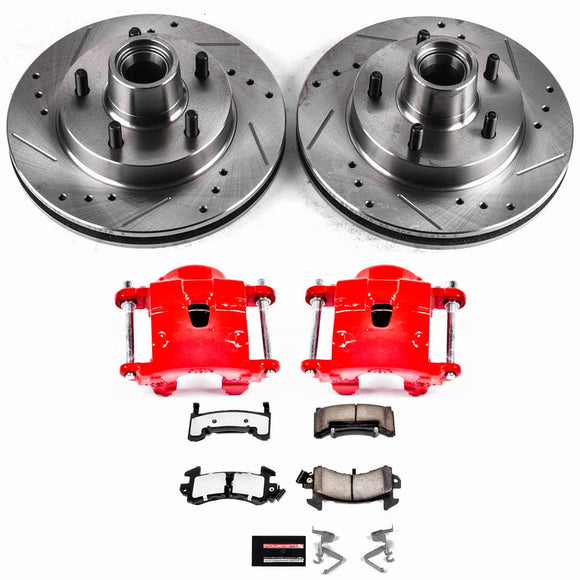PowerStop Z36 Truck and SUV Ceramic Brake Pad, Drilled & Slotted Rotor, and Cali
