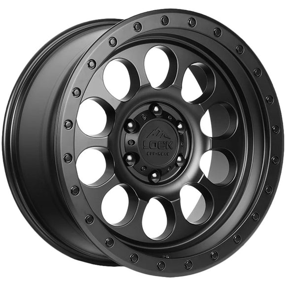 20x9 Lock Off-Road .50 CAL Matte Black Ring 5x127 5x5 ET0 Wheel Rim