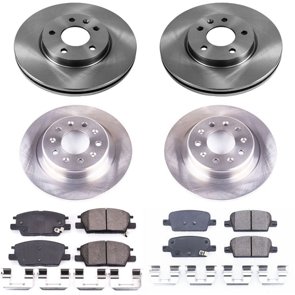 PowerStop OE Stock Replacement Low-Dust Ceramic Brake Pad and Rotor Kit
