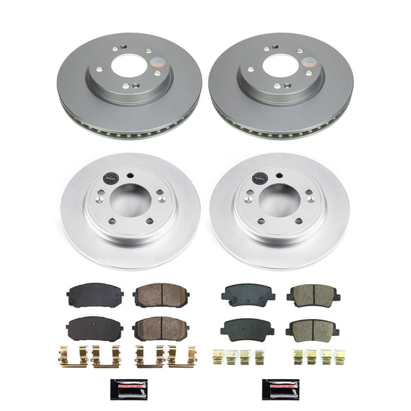 PowerStop Genuine Geomet Coated Rotor and Low-Dust Ceramic Brake Pad Kit