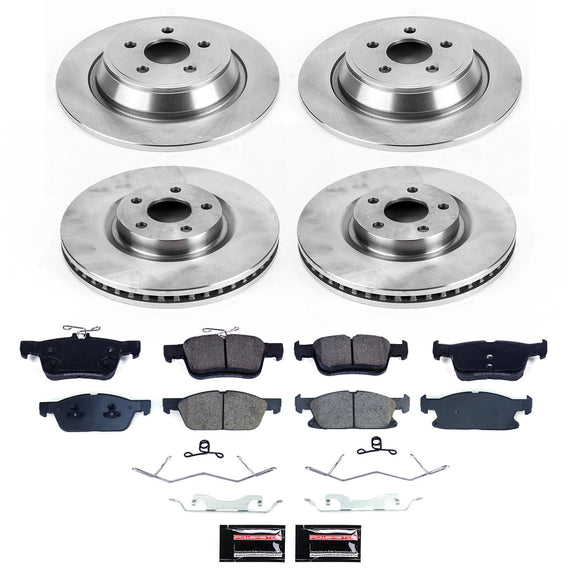 PowerStop OE Stock Replacement Low-Dust Ceramic Brake Pad and Rotor Kit