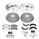 PowerStop Z36 Ceramic Brake Pads with Drilled Slotted Rotors and Drum Shoe Kit