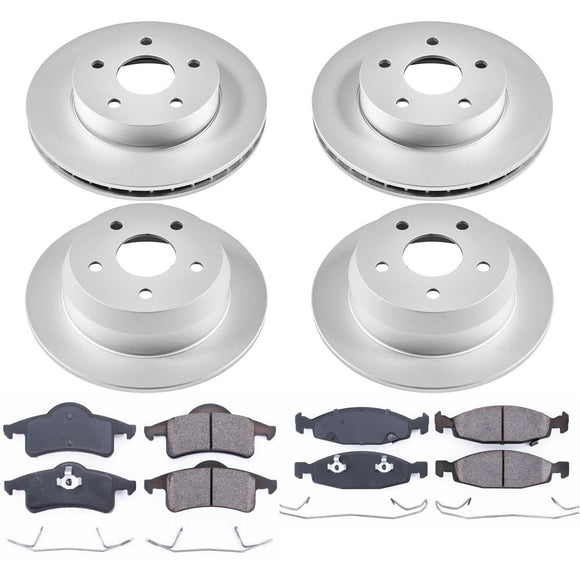 PowerStop Genuine Geomet Coated Rotor and Low-Dust Ceramic Brake Pad Kit