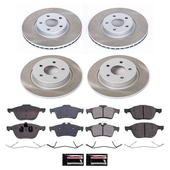 PowerStop Semi-Coated Rotor and Low-Dust Ceramic Brake Pad Kit