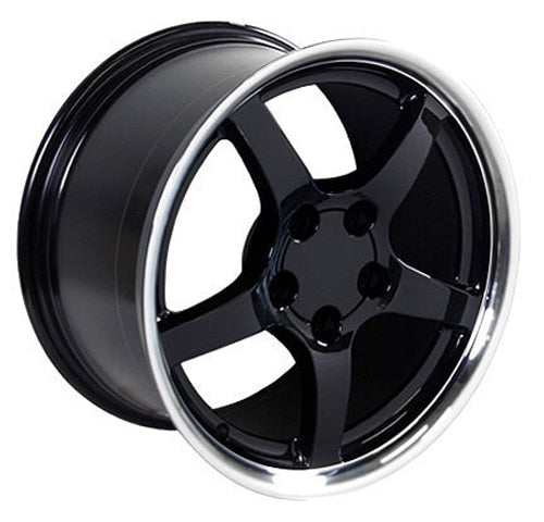 18" Replica Wheel CV05 Fits Chevrolet Corvette - C5 Rim 18x9.5 Deep Dish Black W