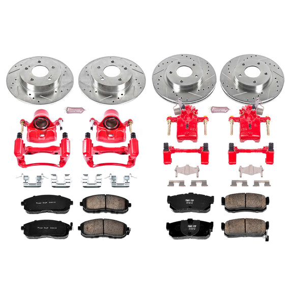 PowerStop Z23 Daily Driver Carbon-Fiber Ceramic Pads Drilled & Slotted Rotor & C