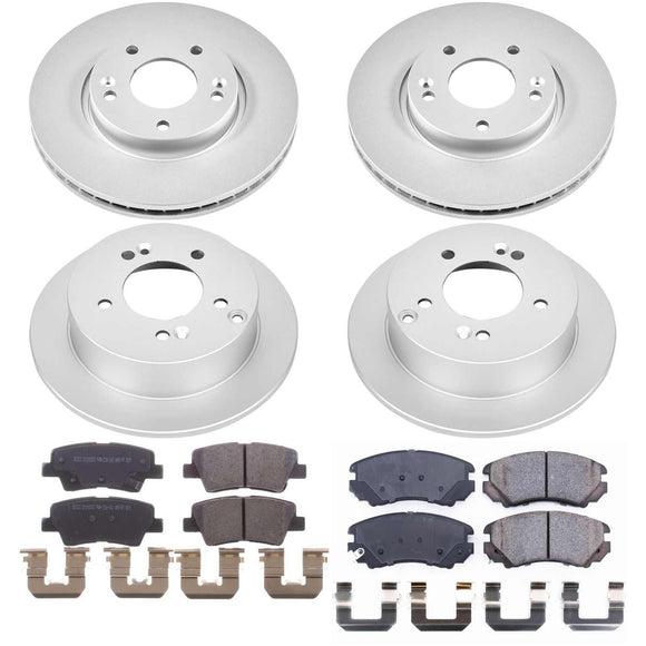 PowerStop Genuine Geomet Coated Rotor and Low-Dust Ceramic Brake Pad Kit