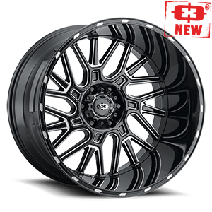 24x12 Vision 404 Gloss Black Milled Spoke 8x170 ET-51 wheel/rim