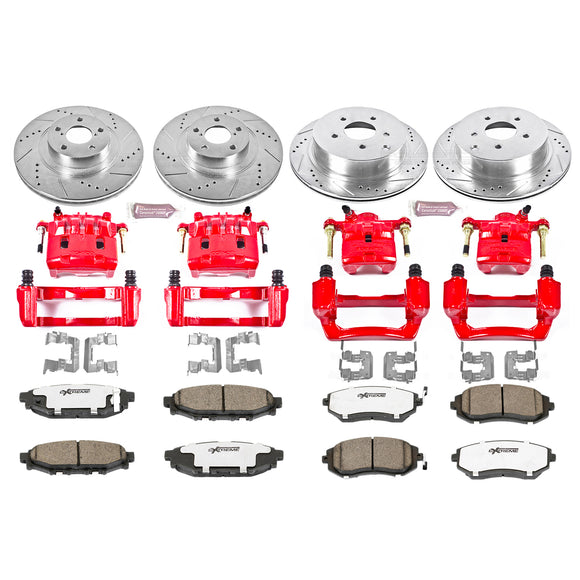 PowerStop Z26 Street Performance Ceramic Brake Pad, Drilled Slotted Rotor, and C