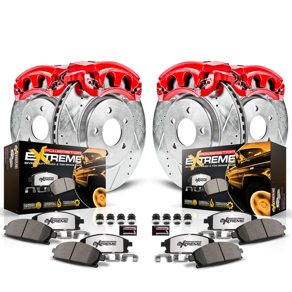 PowerStop Z36 Truck and SUV Ceramic Brake Pad, Drilled & Slotted Rotor, and Cali