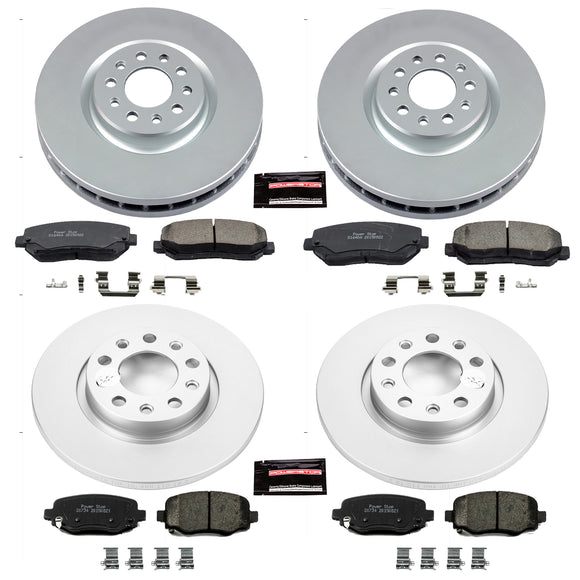 PowerStop Genuine Geomet Coated Rotor and Low-Dust Ceramic Brake Pad Kit