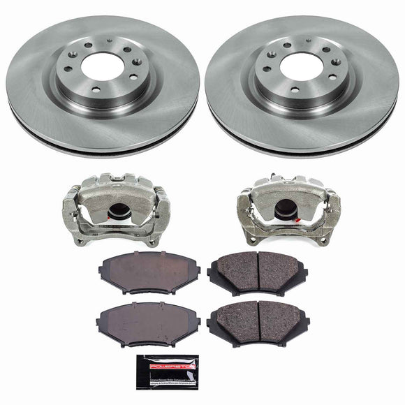 PowerStop OE Stock Replacement Low-Dust Ceramic Brake Pad, Rotor and Caliper Kit