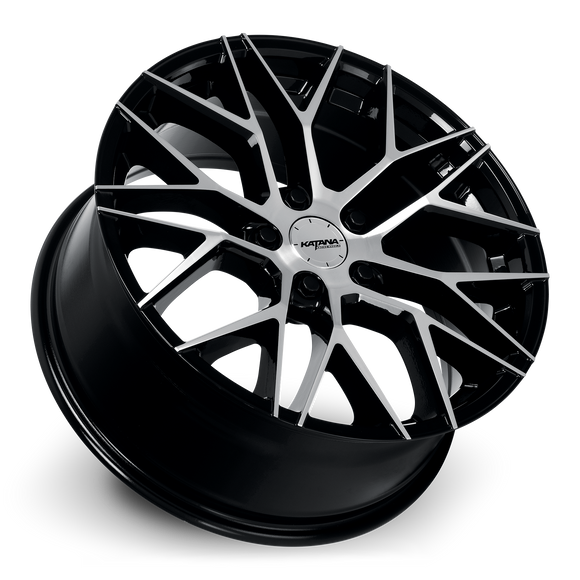 Katana KR01 Glossy Black Machined Face 5x108 ET40 CB73.1 Wheel Rim