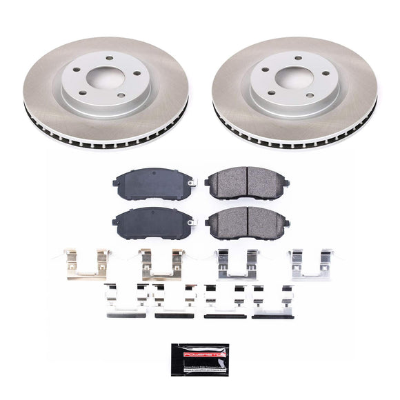 PowerStop Semi-Coated Rotor and Low-Dust Ceramic Brake Pad Kit