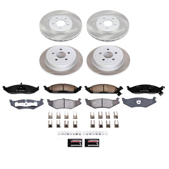 PowerStop Semi-Coated Rotor and Low-Dust Ceramic Brake Pad Kit