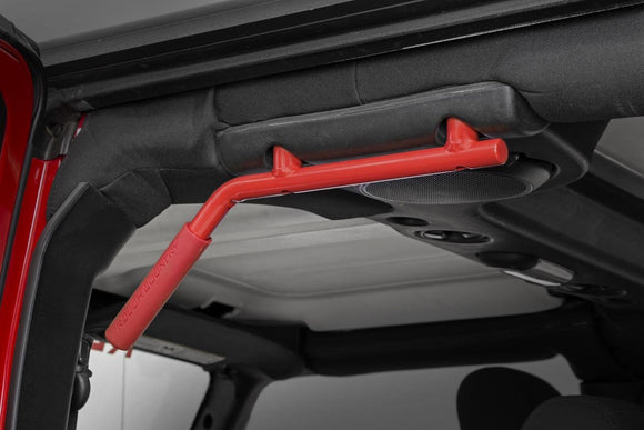 Rough Country Steel Grab Handles Red For Jeep Wrangler JK 07-18