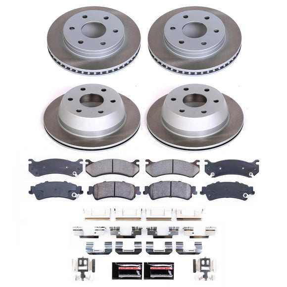 PowerStop Semi-Coated Rotor and Low-Dust Ceramic Brake Pad Kit