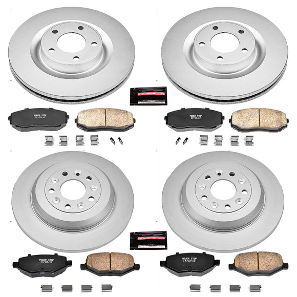 PowerStop Genuine Geomet Coated Rotor and Low-Dust Ceramic Brake Pad Kit