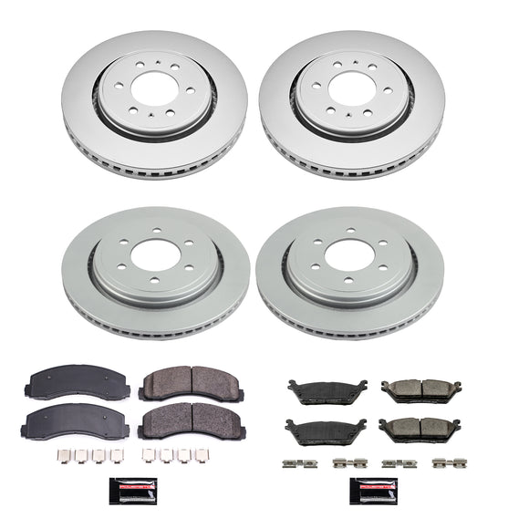 PowerStop Genuine Geomet Coated Rotor and Low-Dust Ceramic Brake Pad Kit