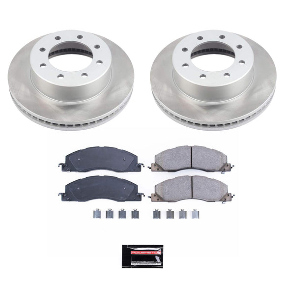 PowerStop Semi-Coated Rotor and Low-Dust Ceramic Brake Pad Kit