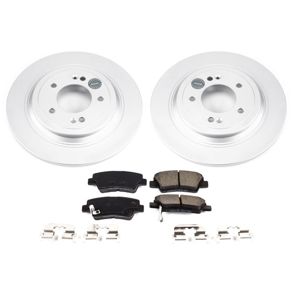 PowerStop Genuine Geomet Coated Rotor and Low-Dust Ceramic Brake Pad Kit