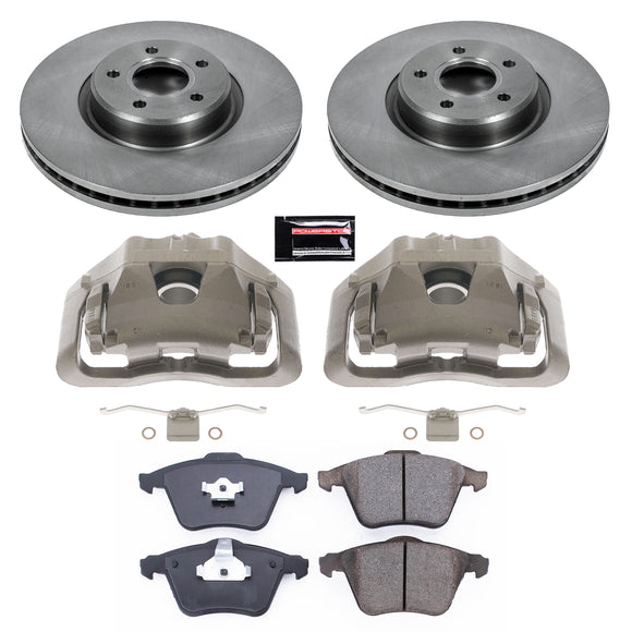 PowerStop OE Stock Replacement Low-Dust Ceramic Brake Pad, Rotor and Caliper Kit