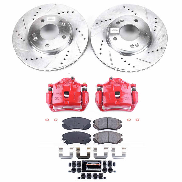 PowerStop Z23 Daily Driver Carbon-Fiber Ceramic Pads Drilled & Slotted Rotor & C
