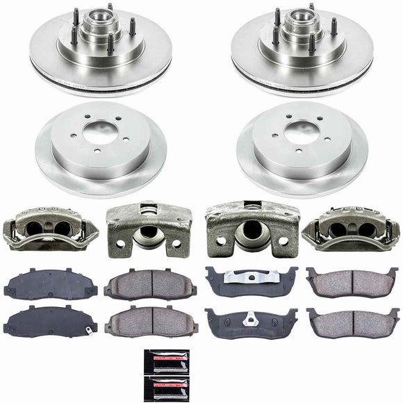 PowerStop OE Stock Replacement Low-Dust Ceramic Brake Pad, Rotor and Caliper Kit