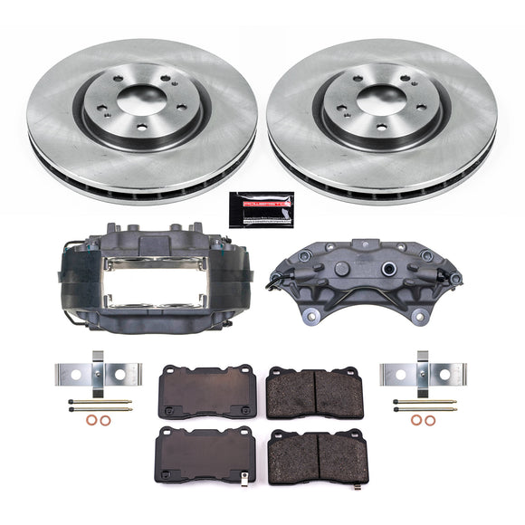 PowerStop OE Stock Replacement Low-Dust Ceramic Brake Pad, Rotor and Caliper Kit