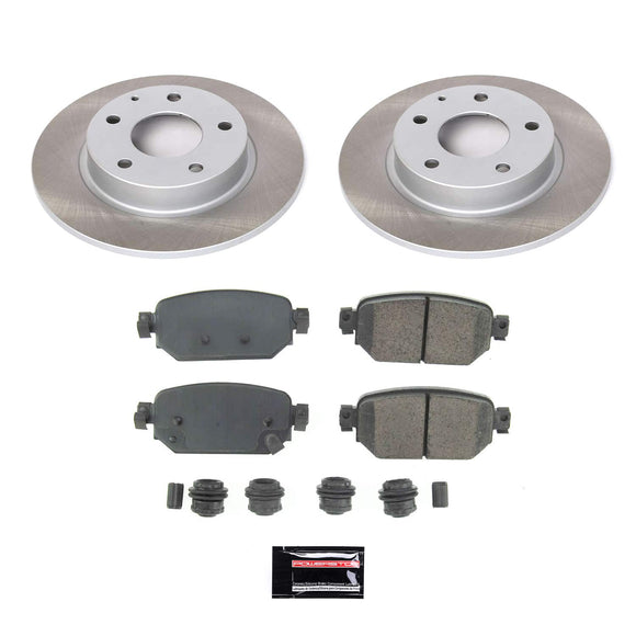 PowerStop Semi-Coated Rotor and Low-Dust Ceramic Brake Pad Kit