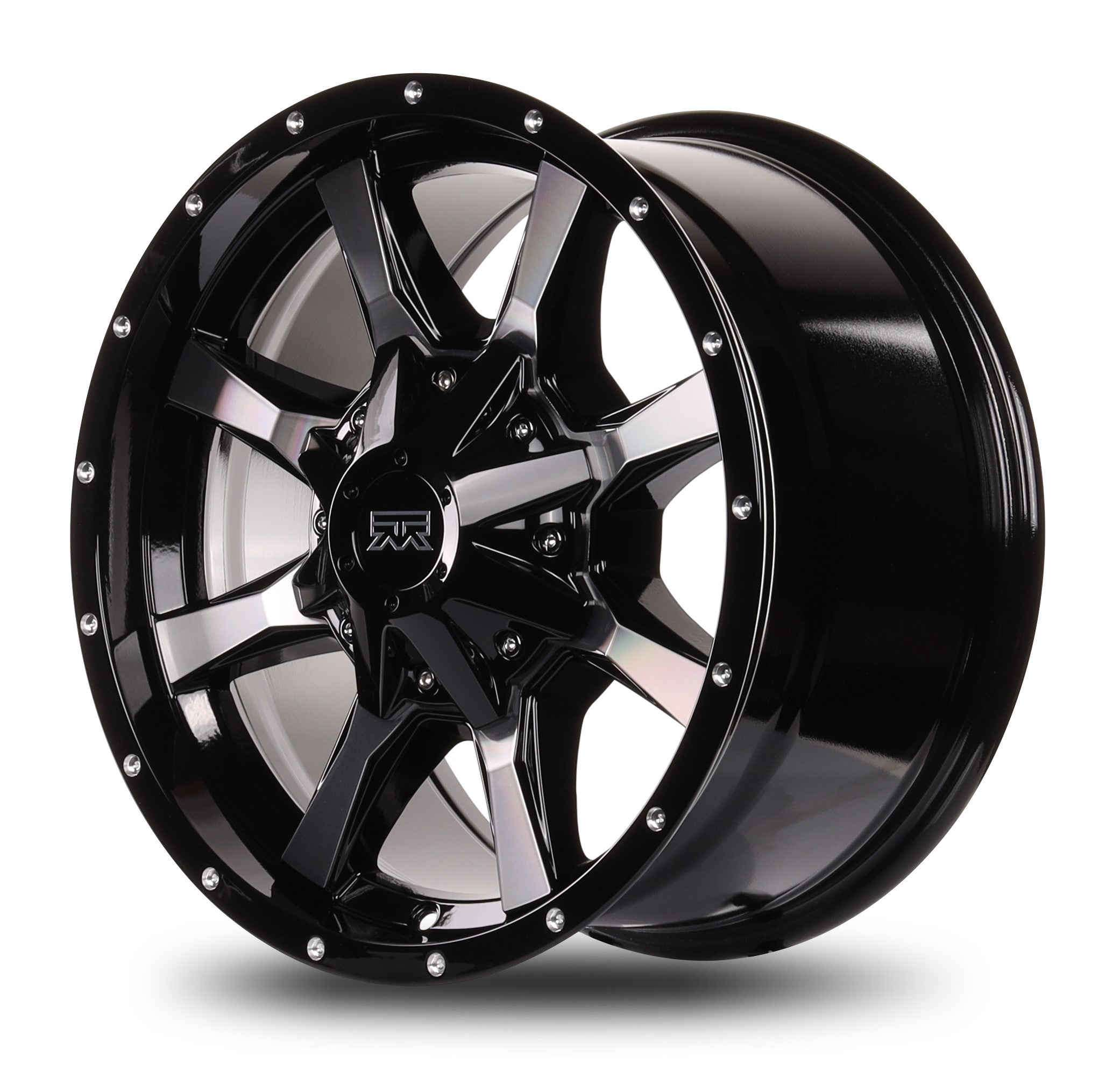 17x9 Mudder Trucker MT513 Black Machined 5x127 5x5 5x139.7 5x5.5 ET-12 Wheel