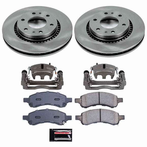 PowerStop OE Stock Replacement Low-Dust Ceramic Brake Pad, Rotor and Caliper Kit