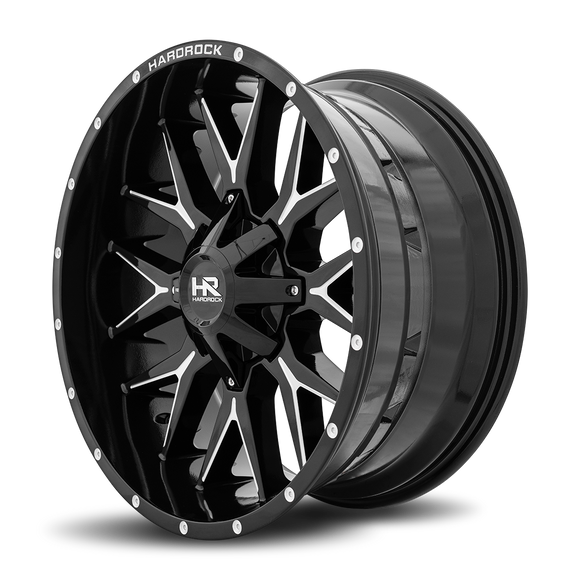 22x10 Hardrock Affliction Gloss Black Milled 8x165.1 ET-19 wheel/rim