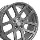 22" Replica Wheel DG51 Fits Dodge RAM Rim 22x10 Gunmetal Wheel