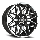 20X9 Vision 305 Rekluse Gloss Black Machined Face and Lip 6x139.7 6x5.5 ET12 CB1