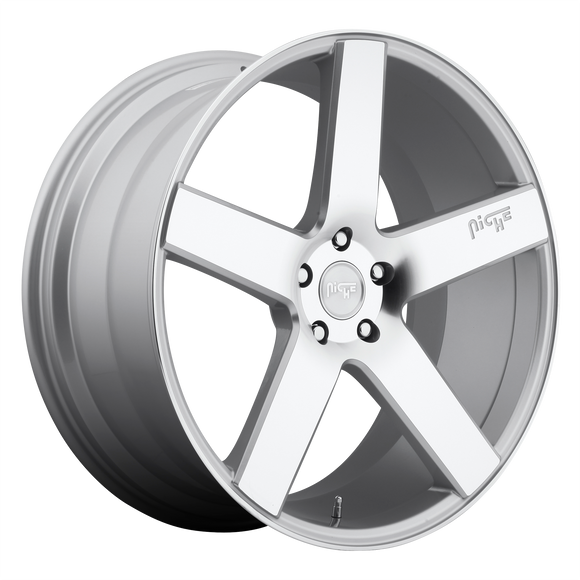 18x8 Niche Milan Silver & Machined Wheel/Rim 5x114.3 5-114.3 18-8
