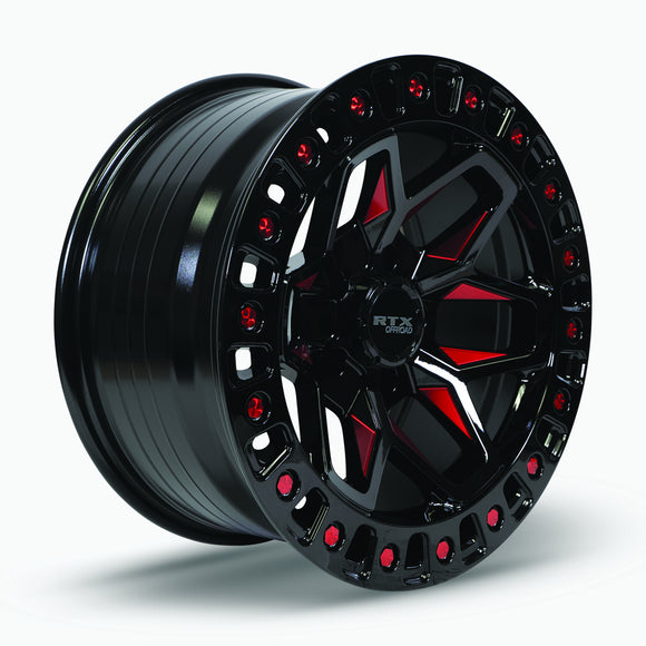 20x9 RTX Zion Black Milled Red 5x127 ET-15 wheel/rim