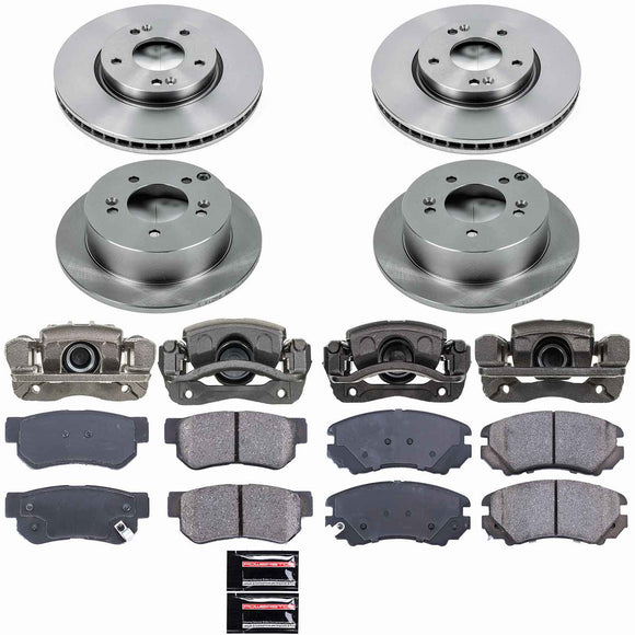 PowerStop OE Stock Replacement Low-Dust Ceramic Brake Pad, Rotor and Caliper Kit