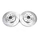 PowerStop Evolution Drilled Slotted Rotors Pair Front For Cadillac CTS